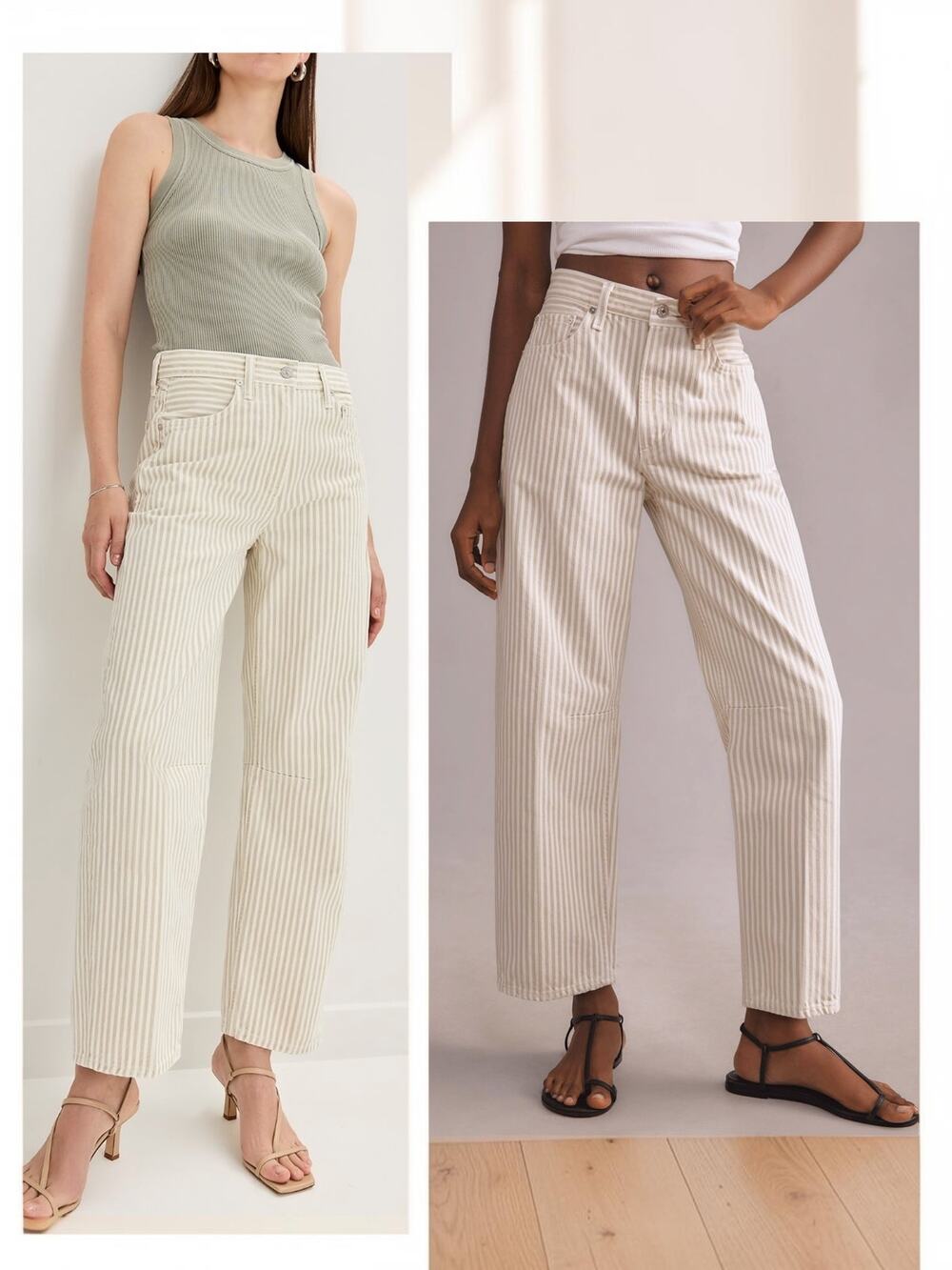 New $299 CITIZENS OF HUMANITY Miro Barrel Jeans Tapered Baggy Relaxed Striped